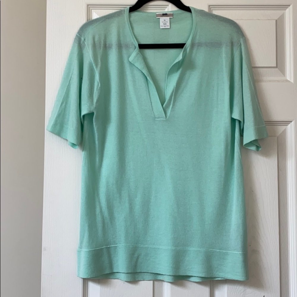 Jcrew 100% cashmere teal short sleeve sweater Xs